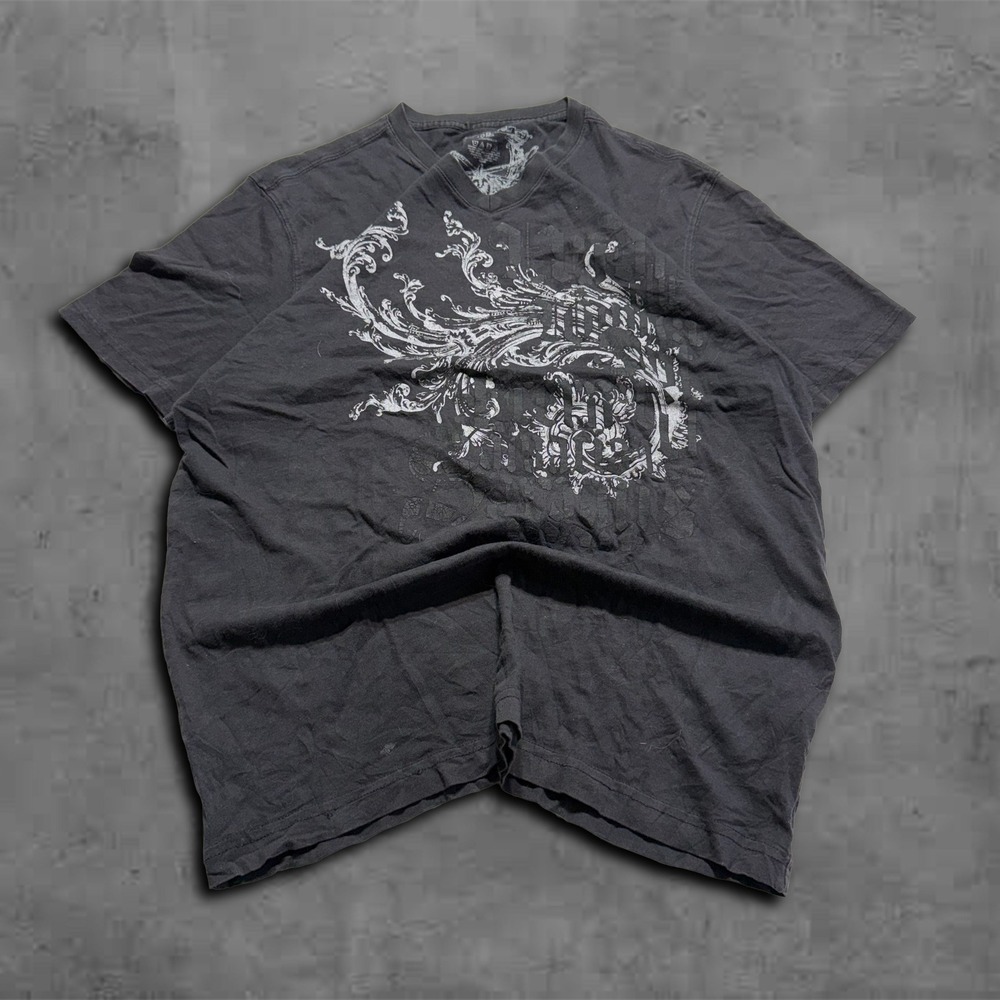 Y2K Relaxed Affliction Like Grunge Express Distressed Graphic Tee
